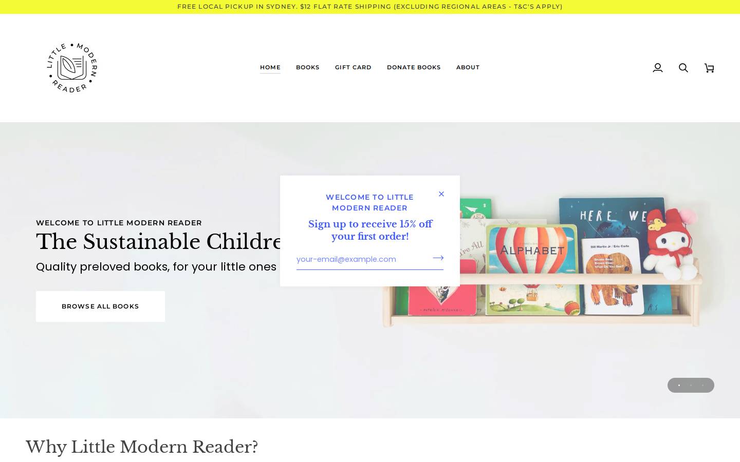 littlemodernreader.com.au homepage screenshot