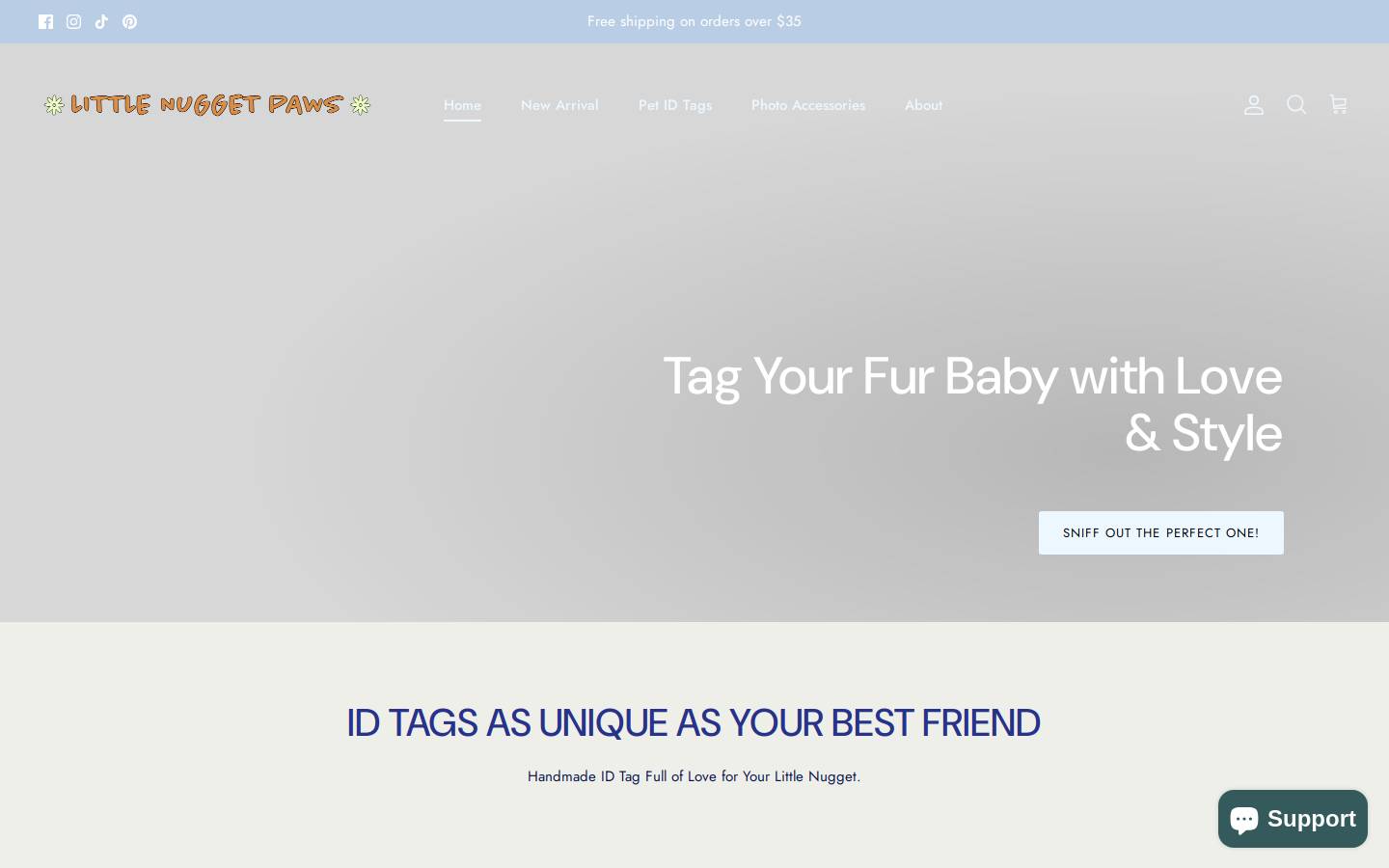 littlenuggetpaws.com homepage screenshot