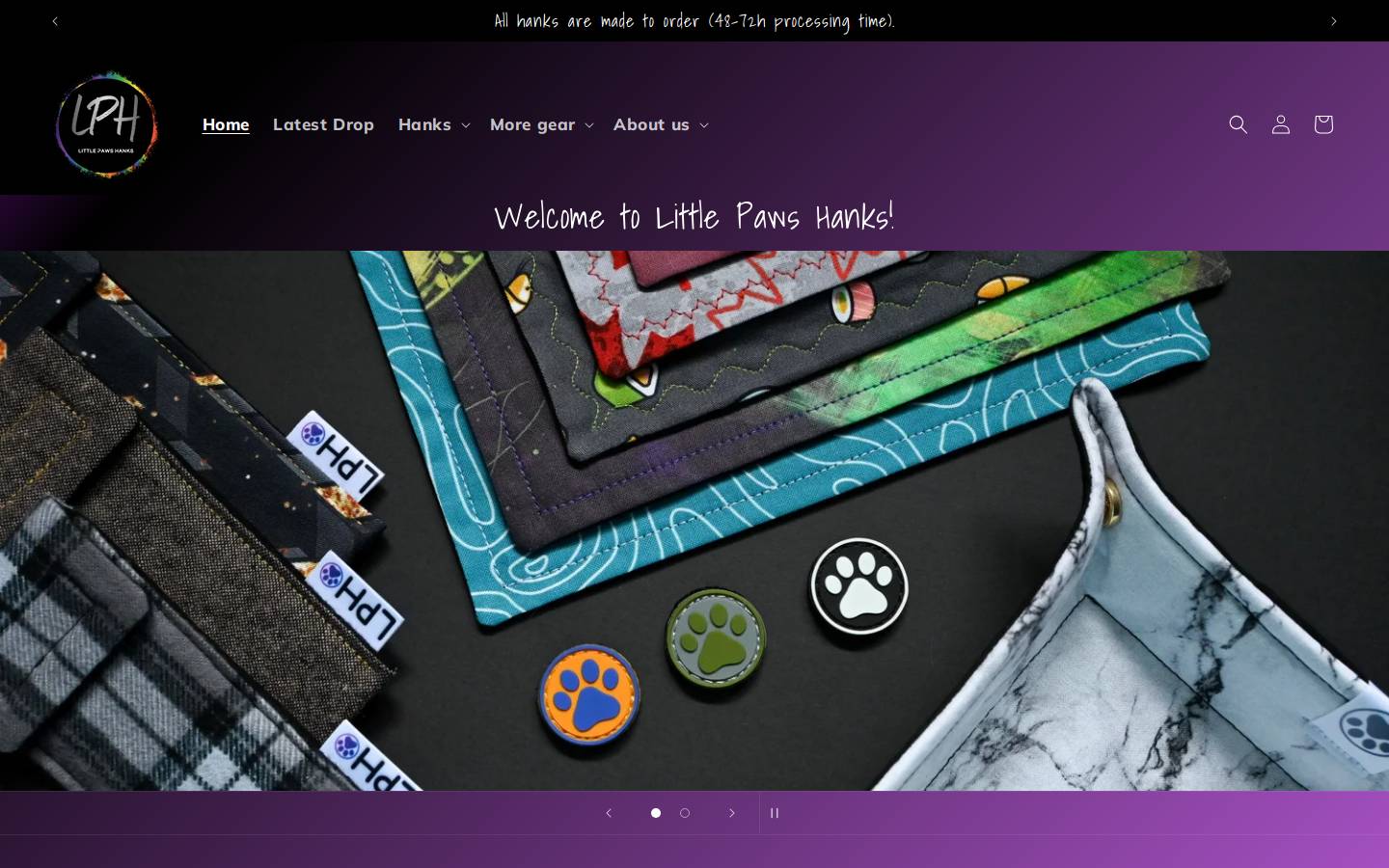 littlepawshanks.ca homepage screenshot