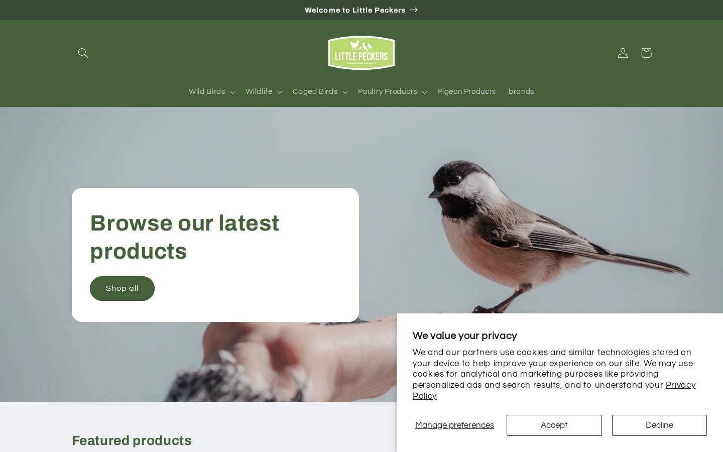 littlepeckerbirdfood.com homepage screenshot