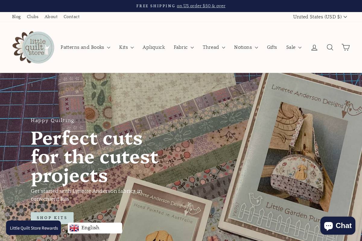 Little Quilt Store homepage screenshot
