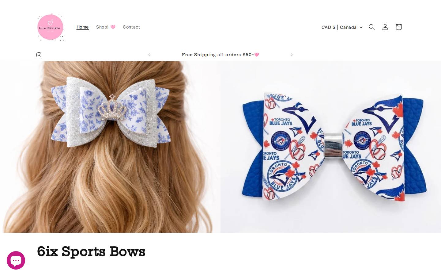 littleraisbows.com homepage screenshot