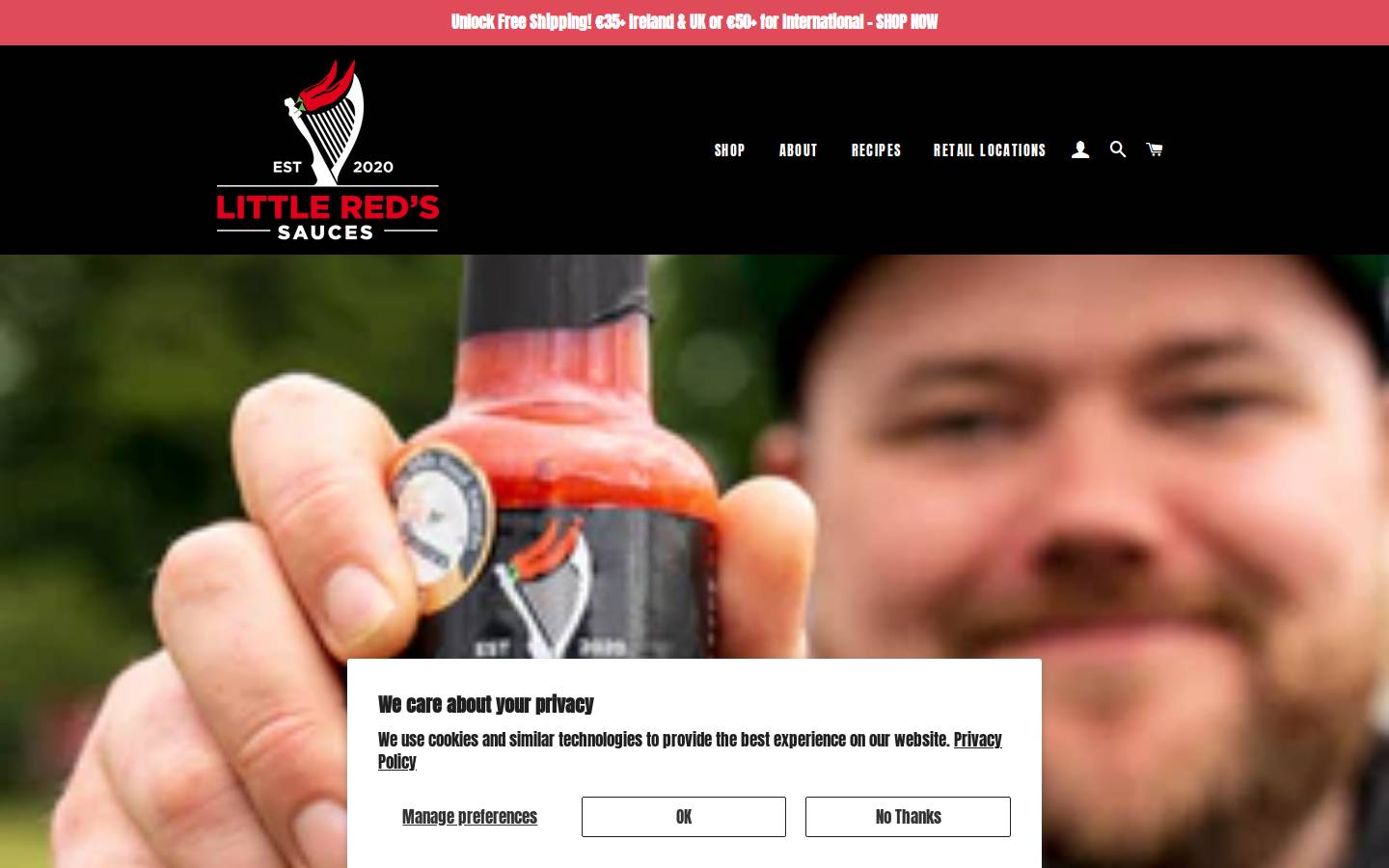 littleredssauces.com homepage screenshot