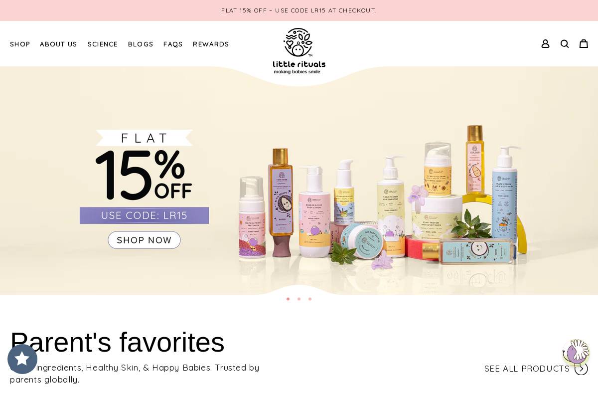 littlerituals.in homepage screenshot