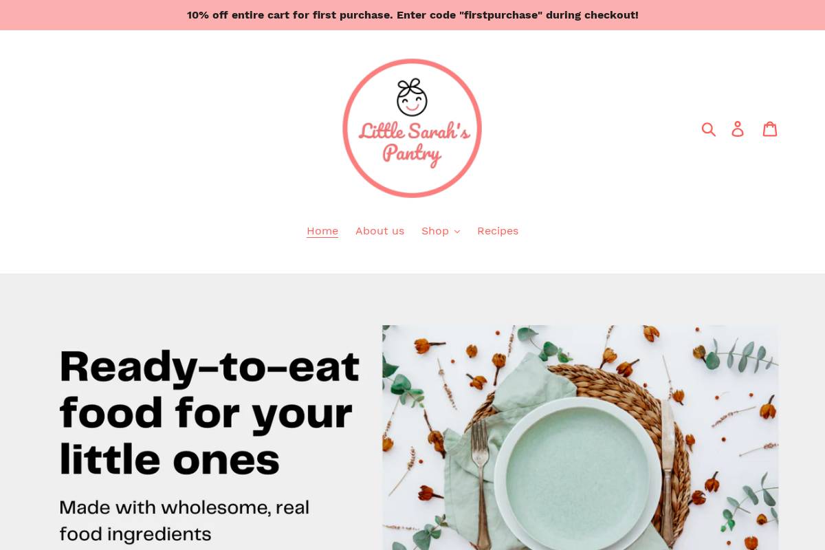 littlesarahspantry.com homepage screenshot