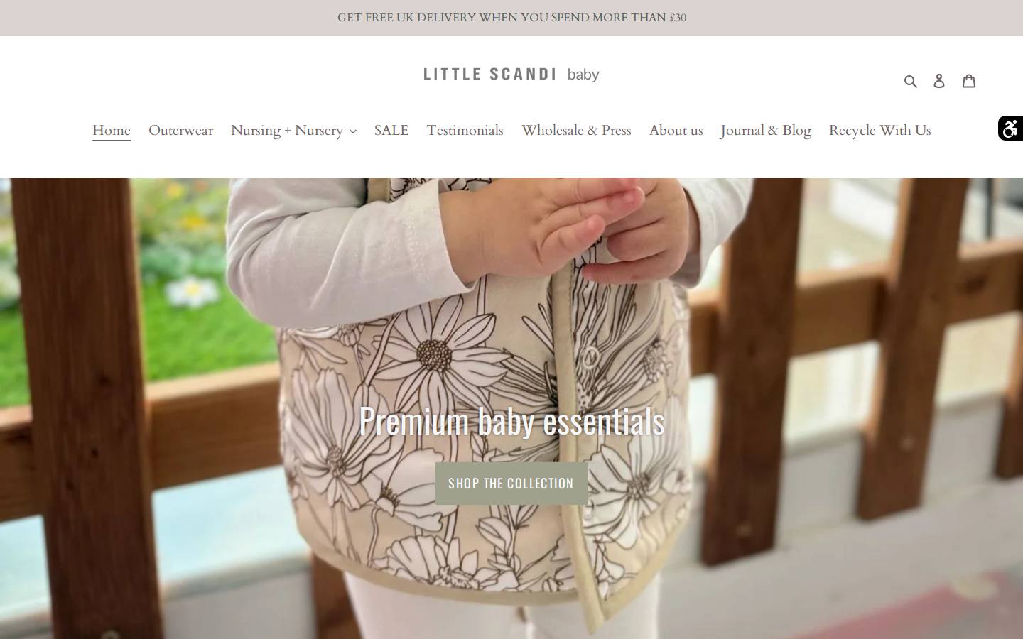 Little Scandi baby homepage screenshot