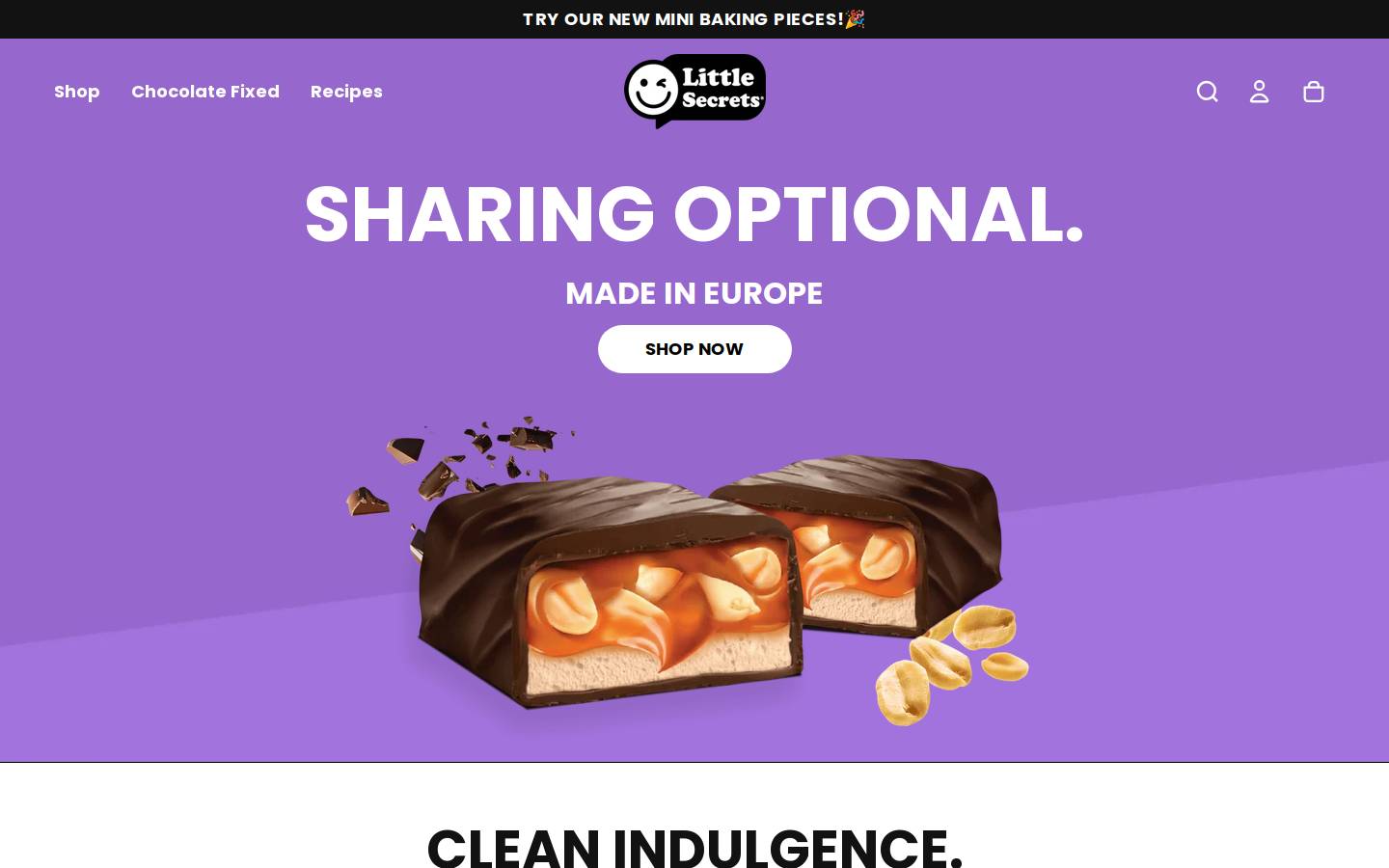 littlesecretschocolates.com homepage screenshot