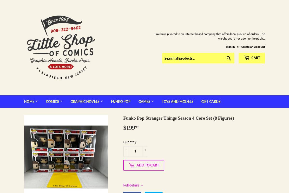 littleshopofcomics.com homepage screenshot