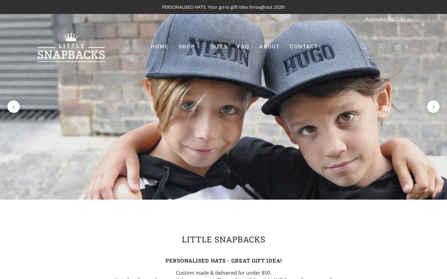 littlesnapbacks.com homepage screenshot