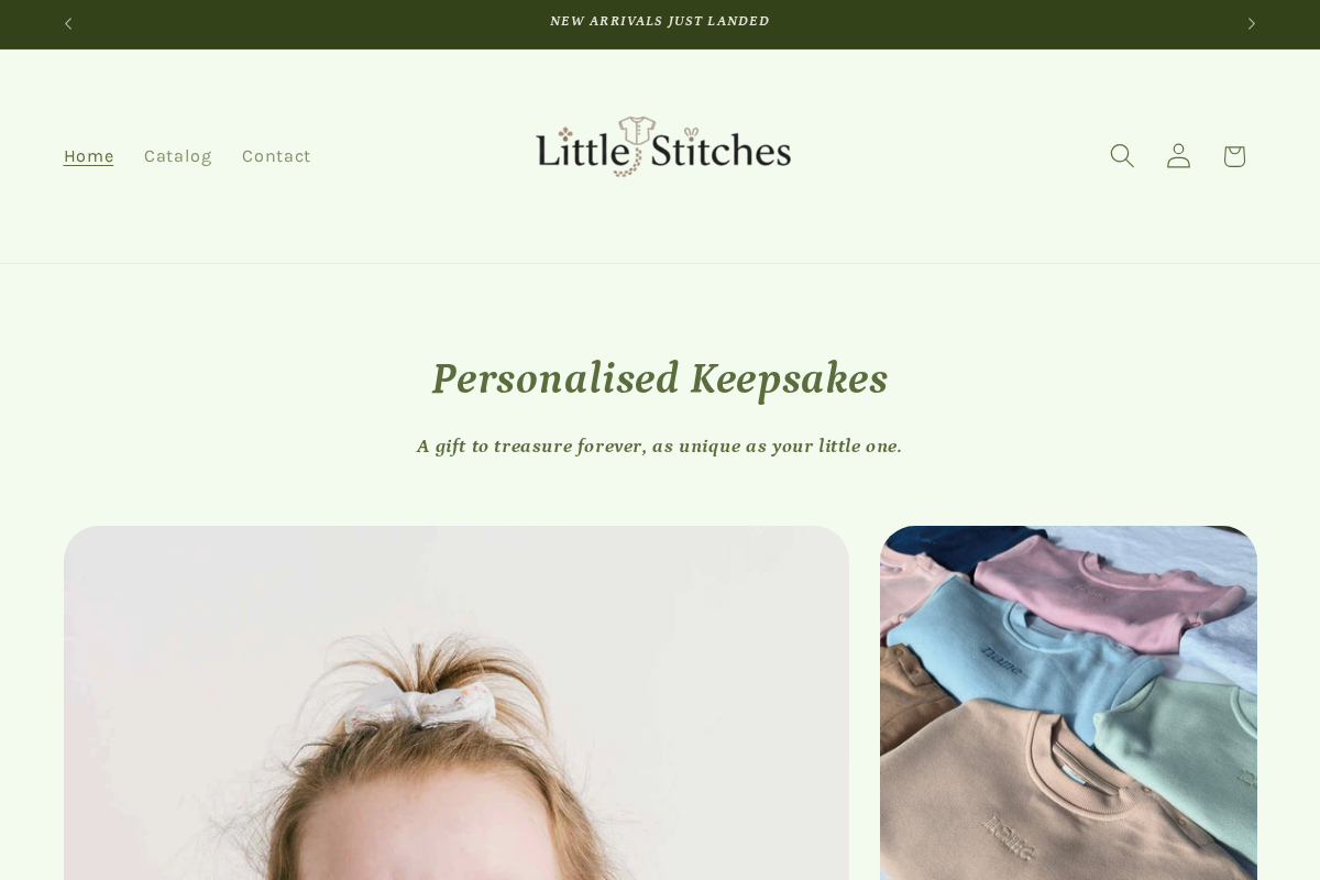 littlestitchesstore.co.nz homepage screenshot