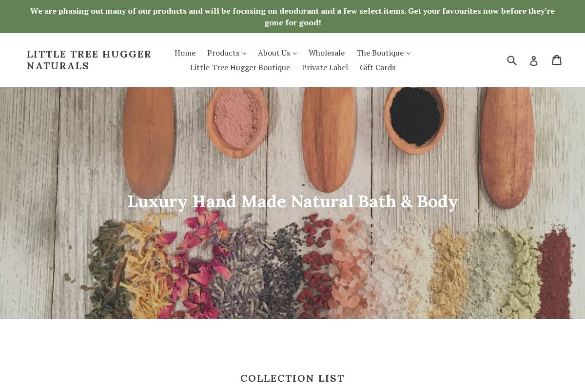 littletreehuggersoap.com homepage screenshot