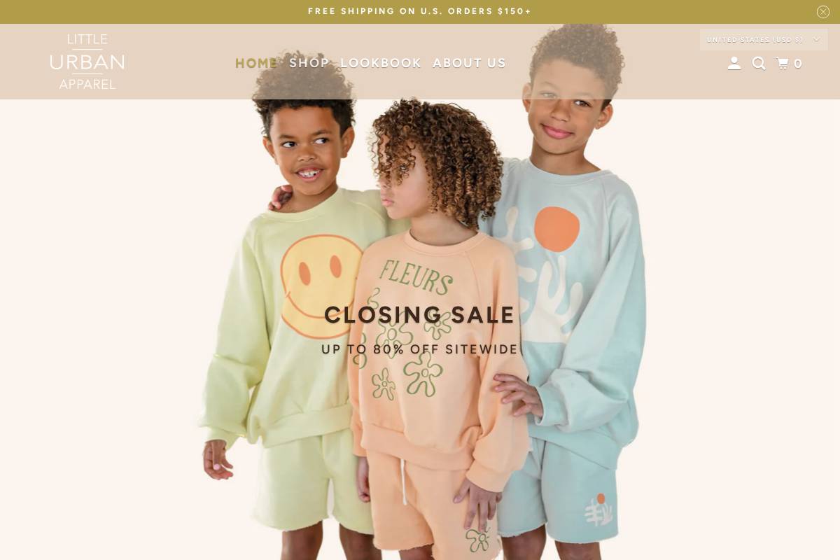 littleurbanapparel.com homepage screenshot