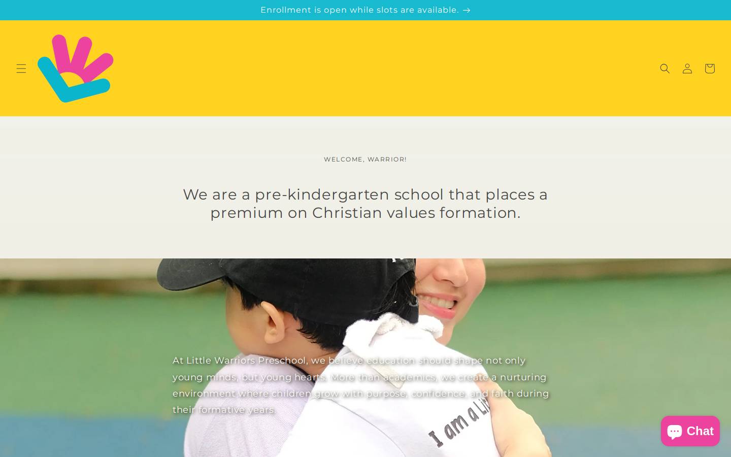 littlewarriorspreschool.com homepage screenshot