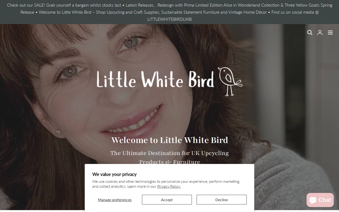 littlewhitebird.co.uk homepage screenshot