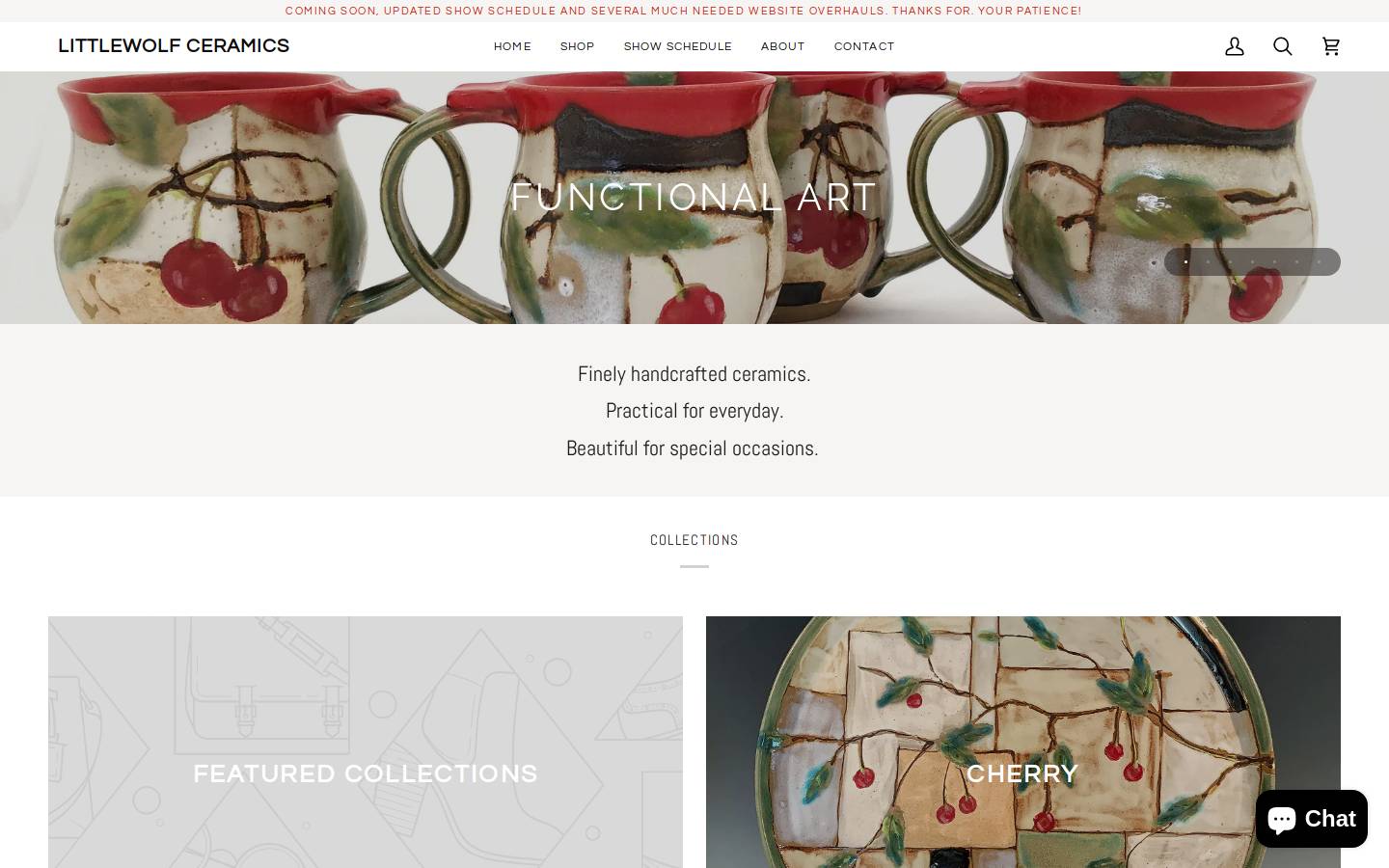 littlewolfceramics.com homepage screenshot