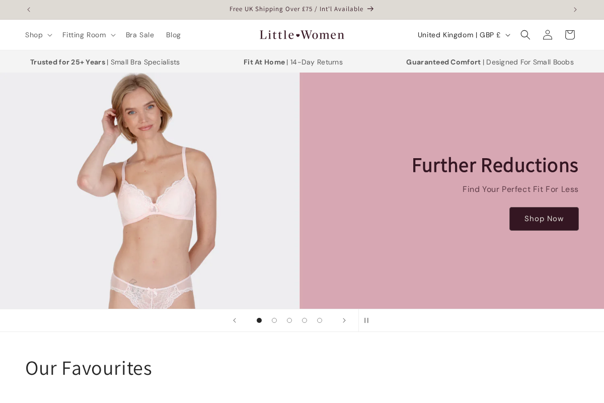 Little Women Lingerie homepage screenshot