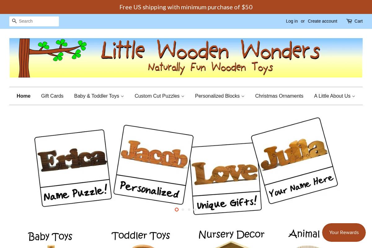 littlewoodenwonders.com homepage screenshot