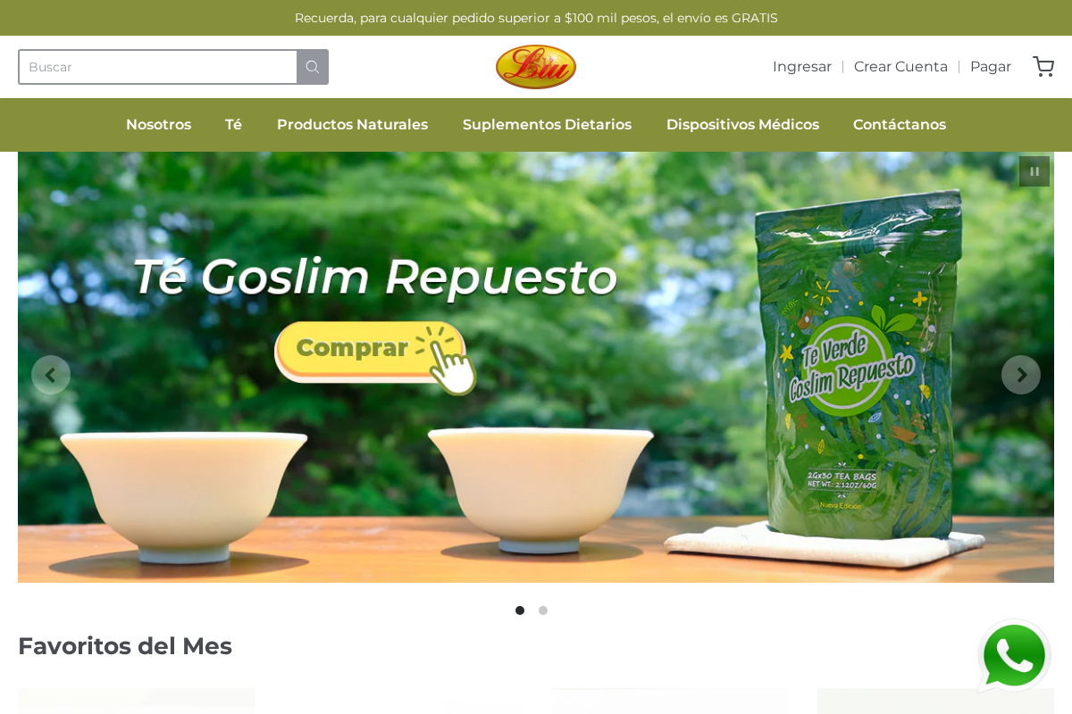 Liu Colombia homepage screenshot