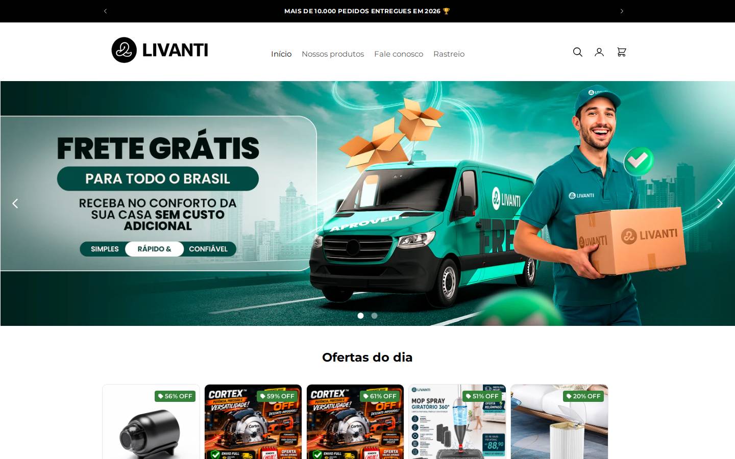 livantiprodutos.store homepage screenshot
