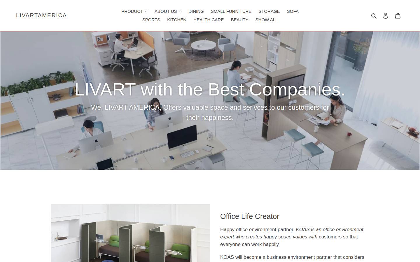 livartusa.com homepage screenshot