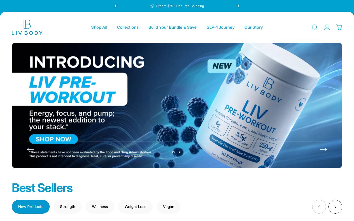 livbody.com homepage screenshot