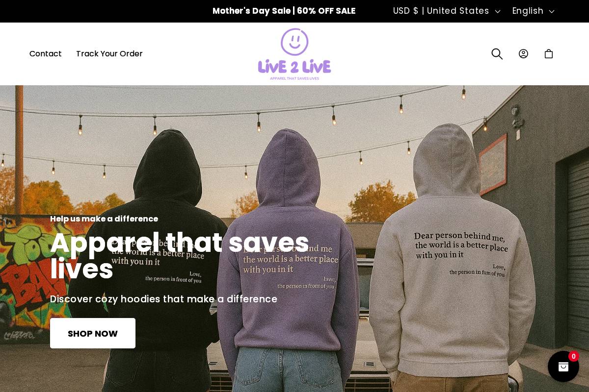 Live2live homepage screenshot