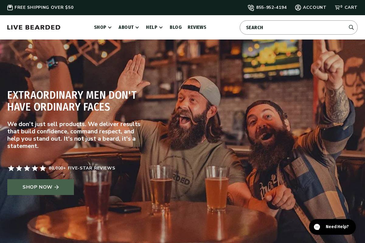 Live Bearded homepage screenshot