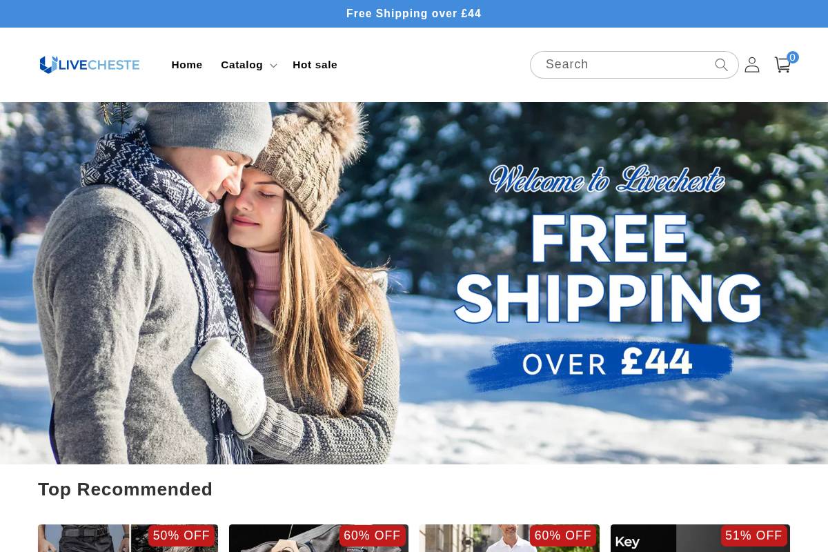 Livecheste homepage screenshot
