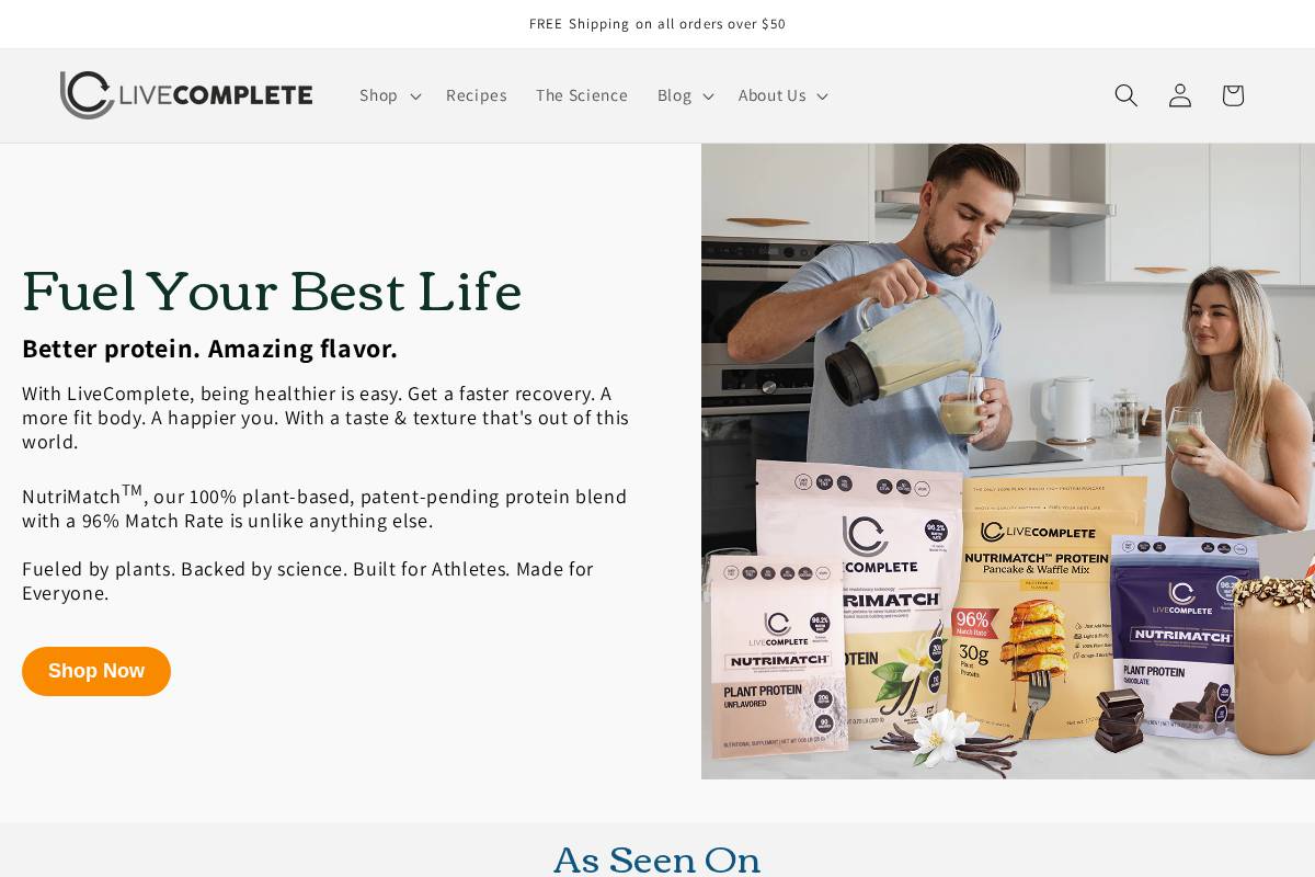 livecomplete.com homepage screenshot