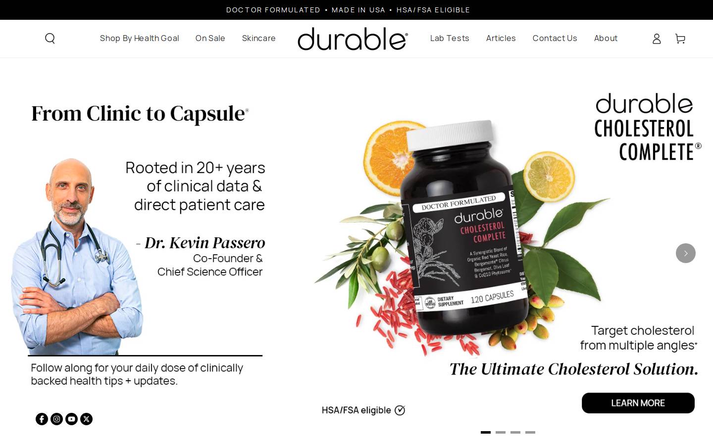 livedurable.com homepage screenshot