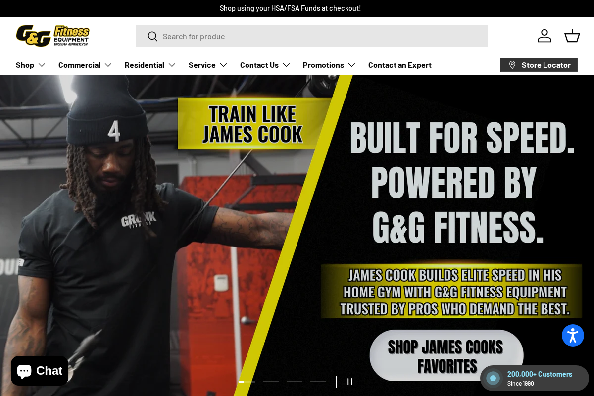 G&G Fitness Equip. homepage screenshot