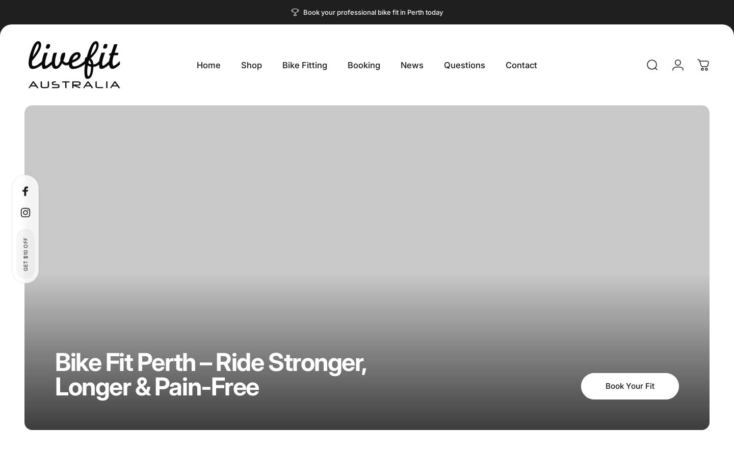 Livefit Australia homepage screenshot