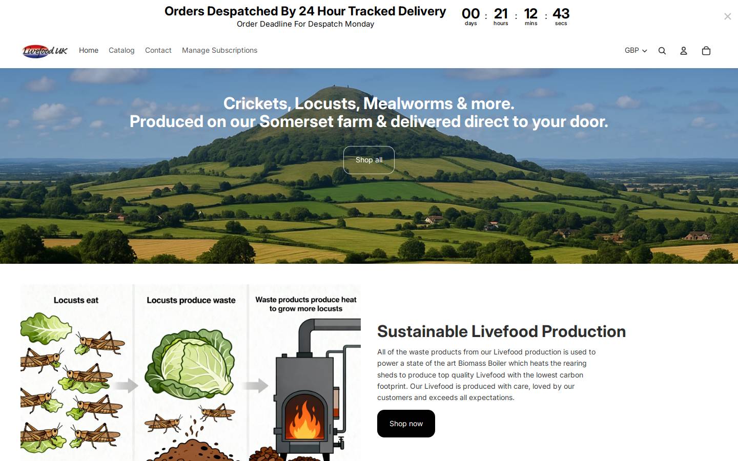 Livefood UK Ltd. homepage screenshot