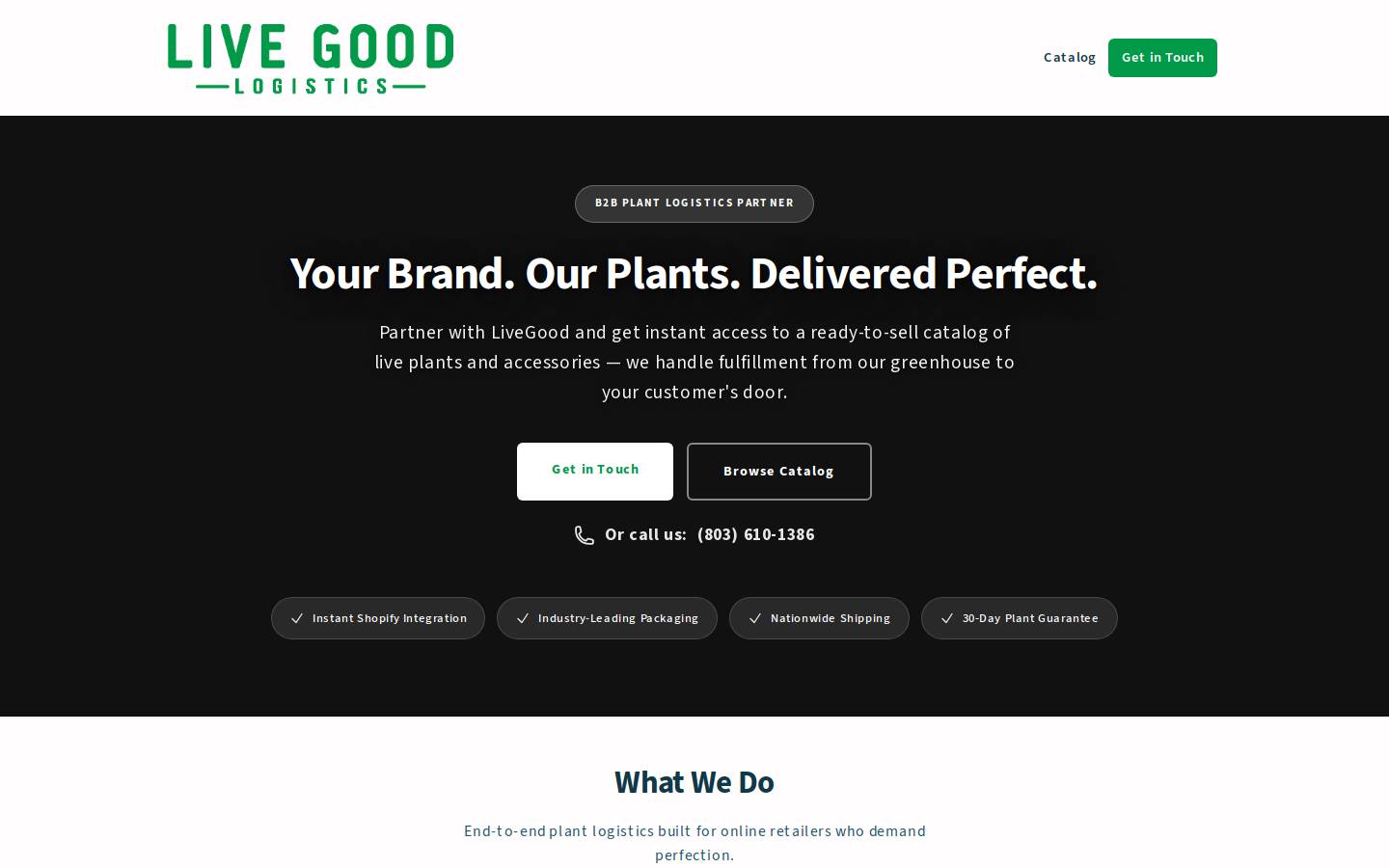livegoodlogistics.com homepage screenshot
