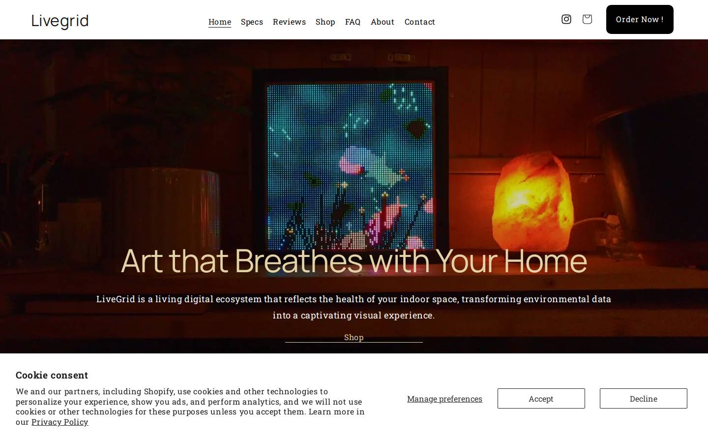 Livegrid homepage screenshot