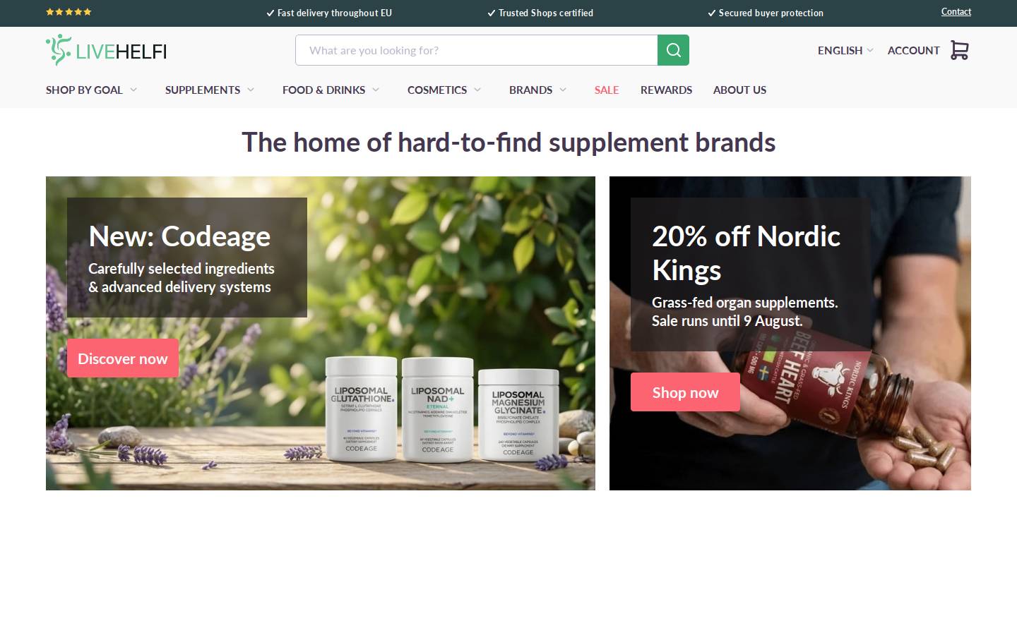 LiveHelfi homepage screenshot
