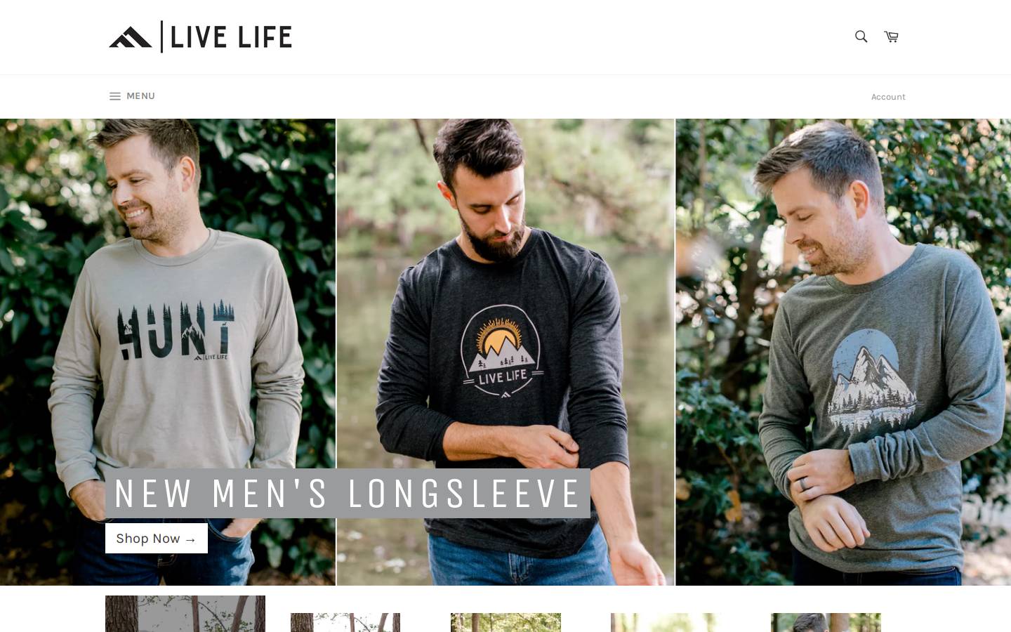 livelifeclothingco.com homepage screenshot