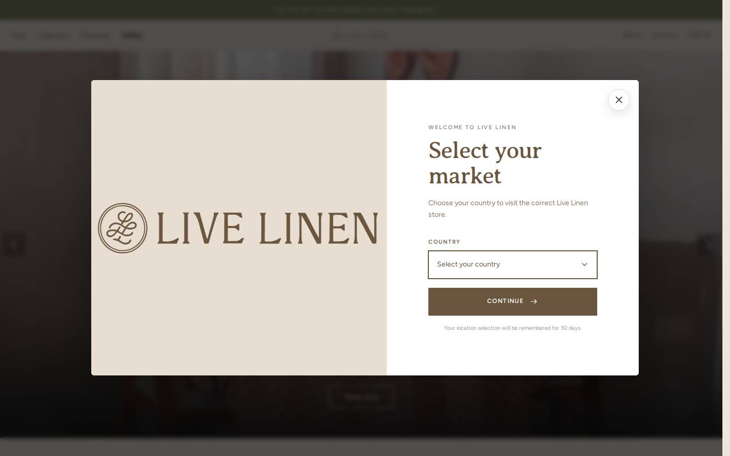 livelinen.com homepage screenshot