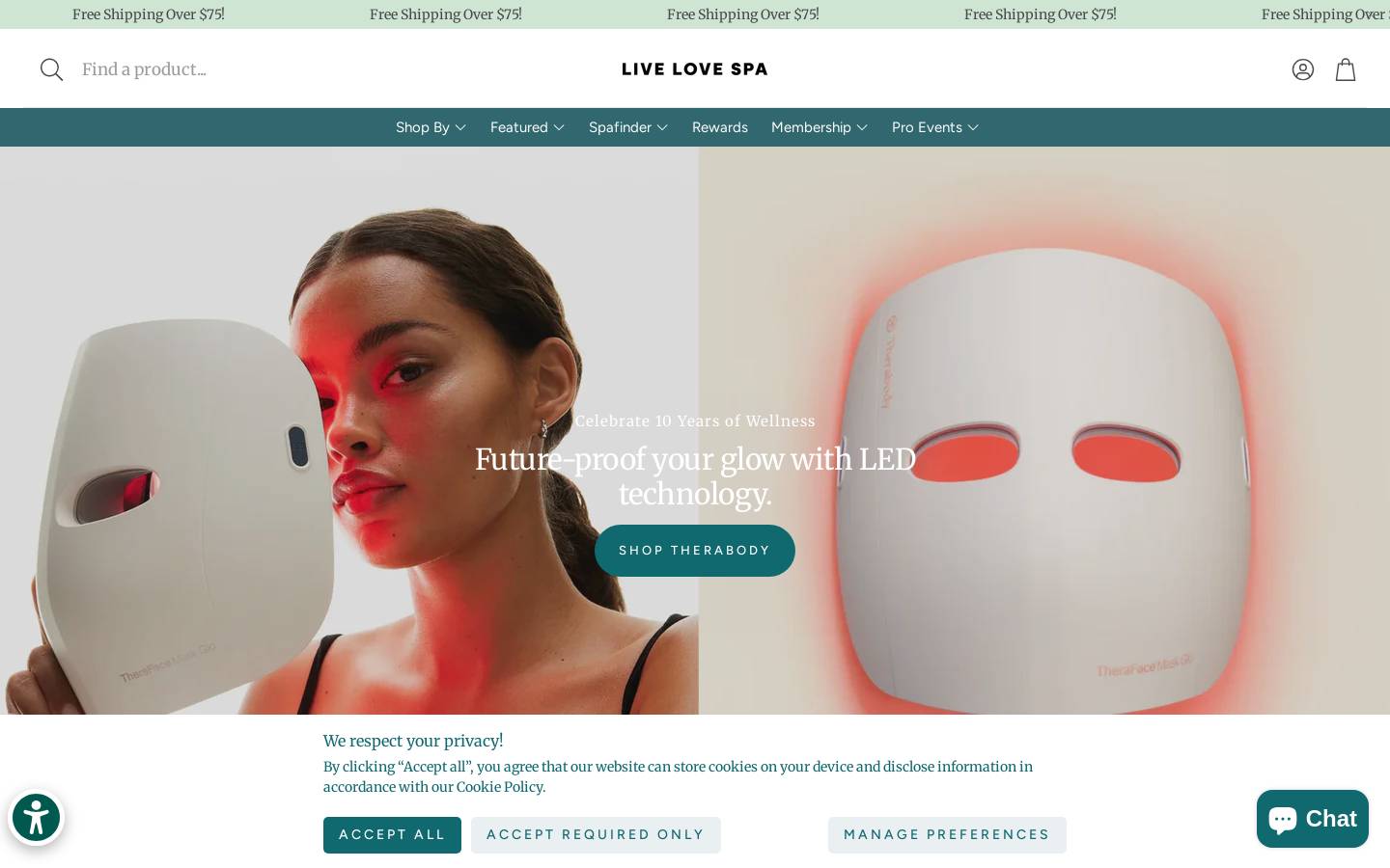 livelovespa.com homepage screenshot