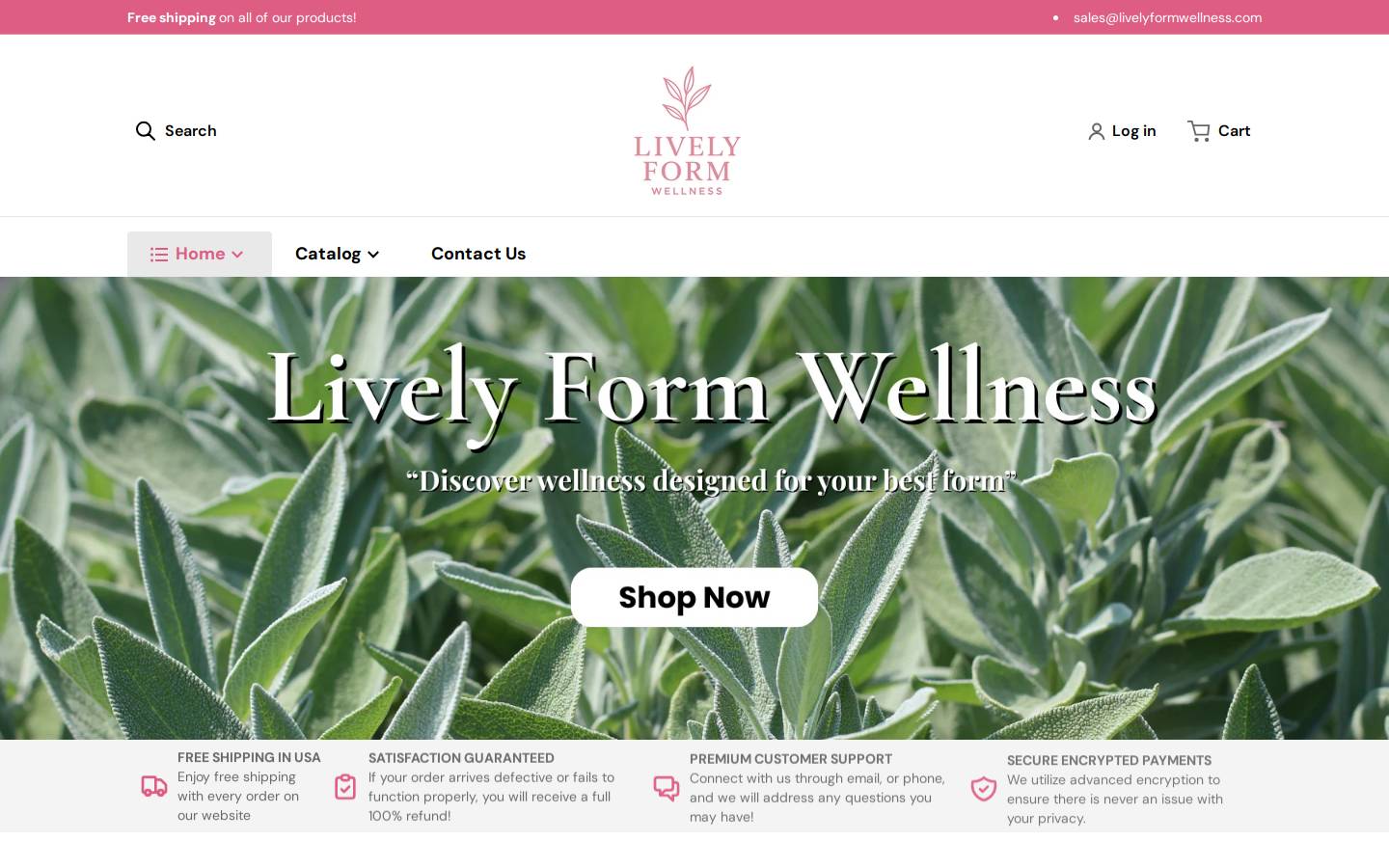 livelyformwellness.com homepage screenshot