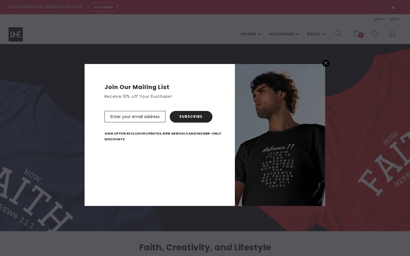 livelyhopeapparel.com homepage screenshot