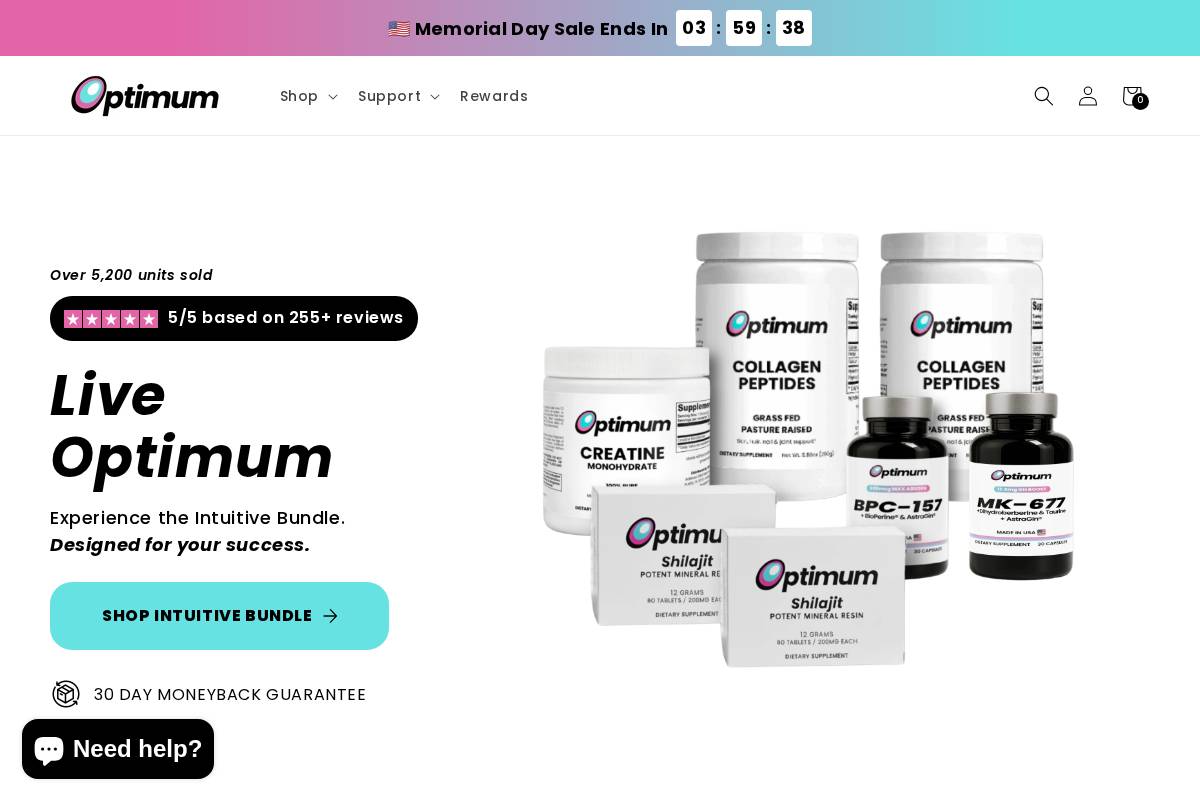 Liveoptimum homepage screenshot