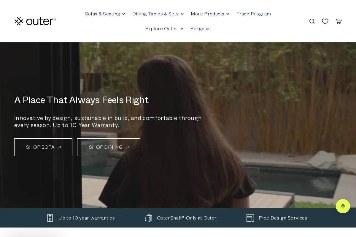 Outer homepage screenshot