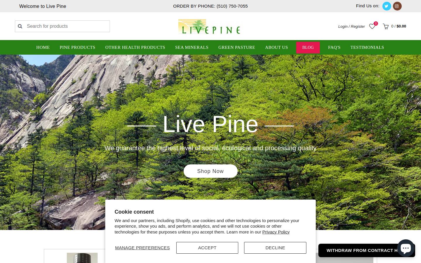 livepine.com homepage screenshot
