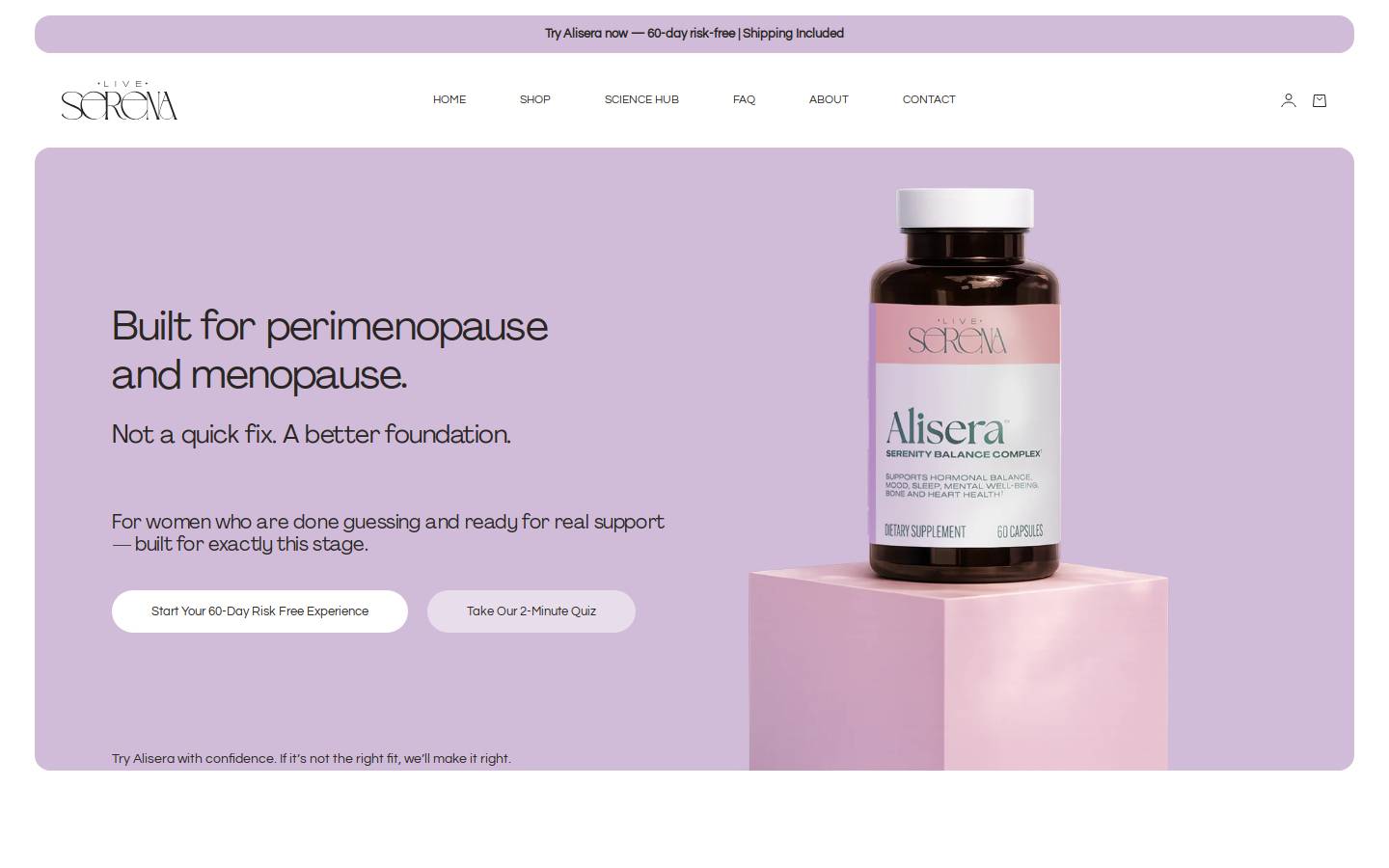 liveserena.com homepage screenshot