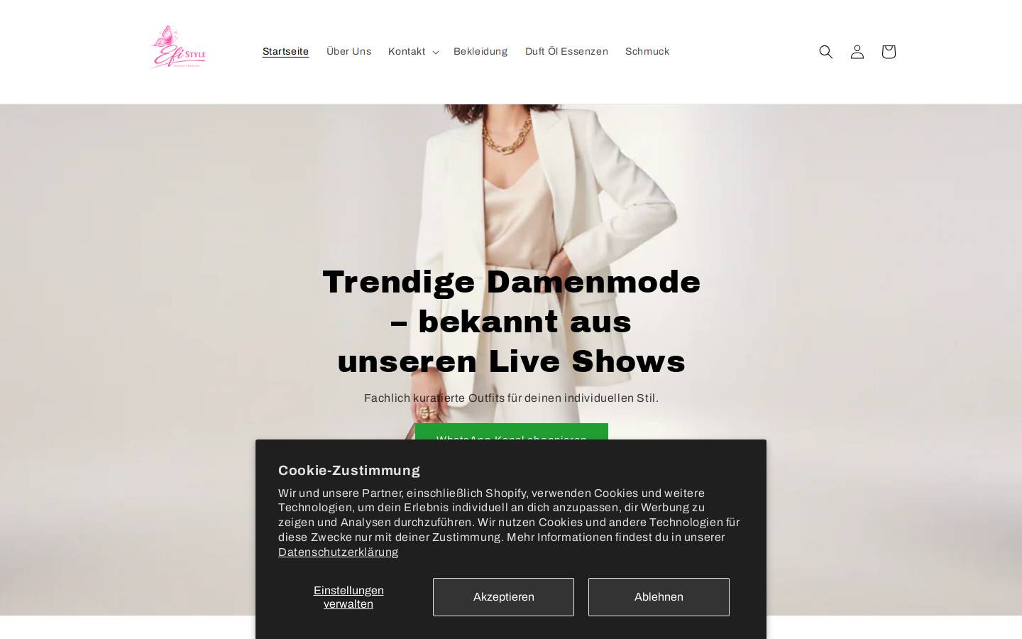 liveshoppingbyefi.de homepage screenshot