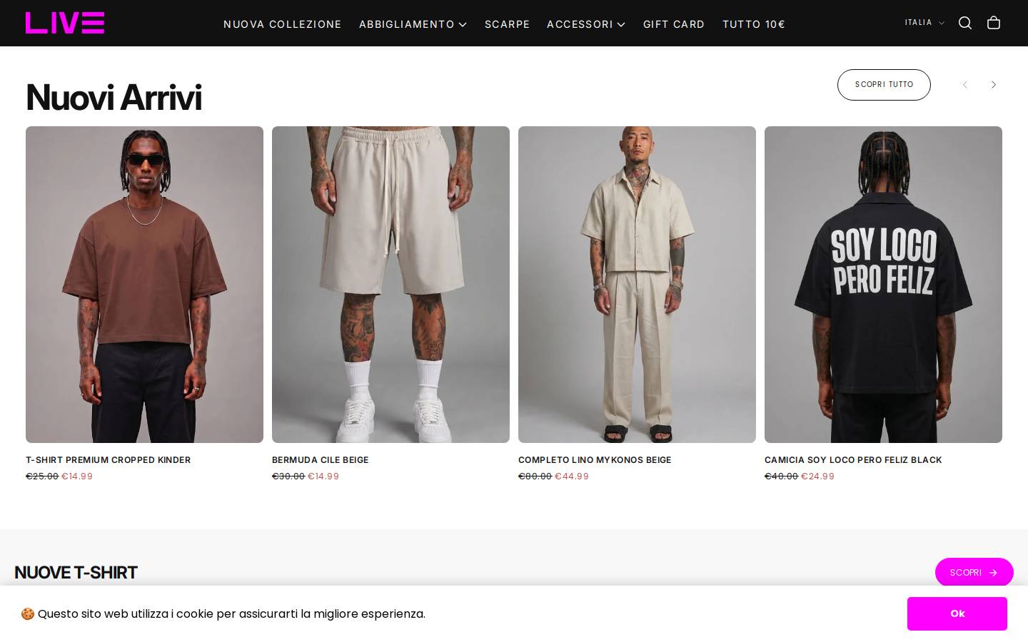 livestoremilano.com homepage screenshot
