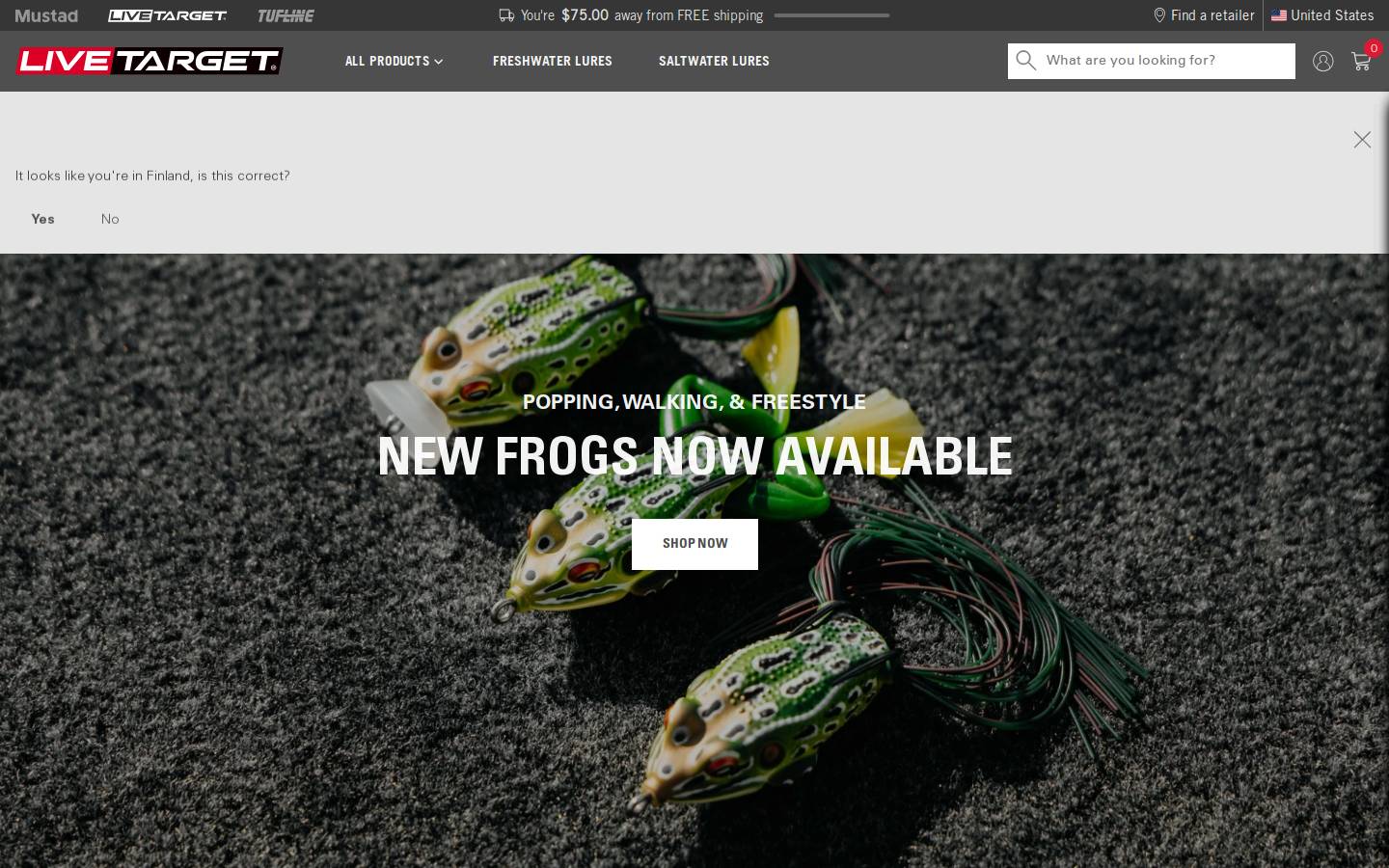 livetargetlures.com homepage screenshot