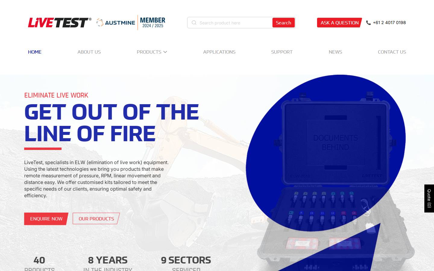 livetest.com.au homepage screenshot