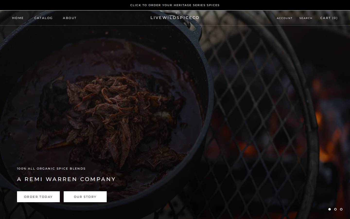 livewildspices.com homepage screenshot